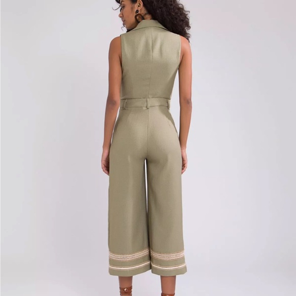 PatBO khaki green cropped jumpsuit, NWT - Picture 4 of 9